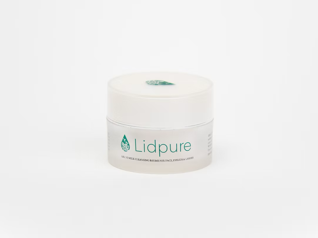 Jar of Lidpure cream on a white background