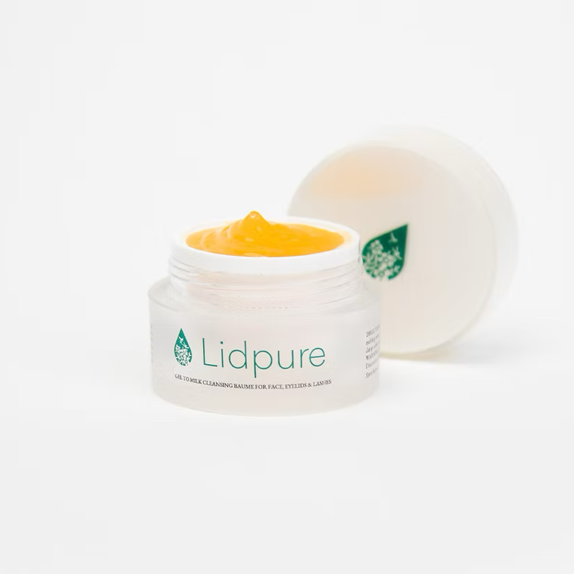 Jar of Lidpure lip balm with a white background
