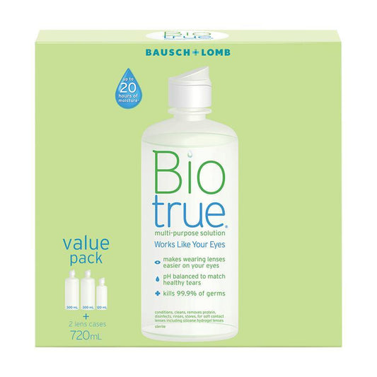 Biotrue Multipurpose Disinfecting Solution Value Pack 720mL